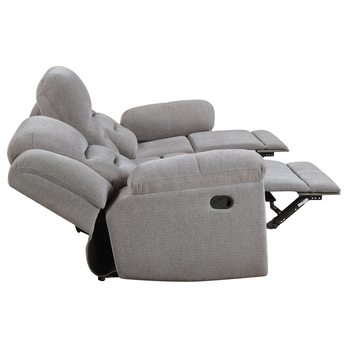 Gilson Chenille Upholstered Reclining Sofa Grey