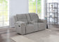 Gilson Chenille Upholstered Reclining Loveseat Grey