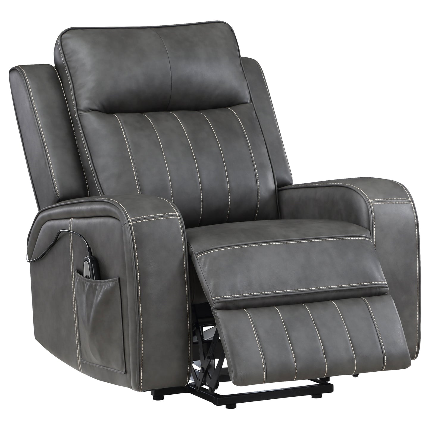 Raelynn Upholstered Power Lift Recliner Chair Grey