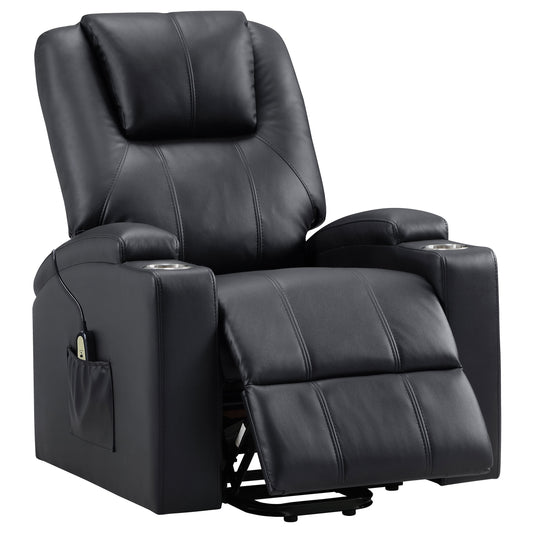 Armstrong Upholstered Power Lift Massage Recliner Espresso