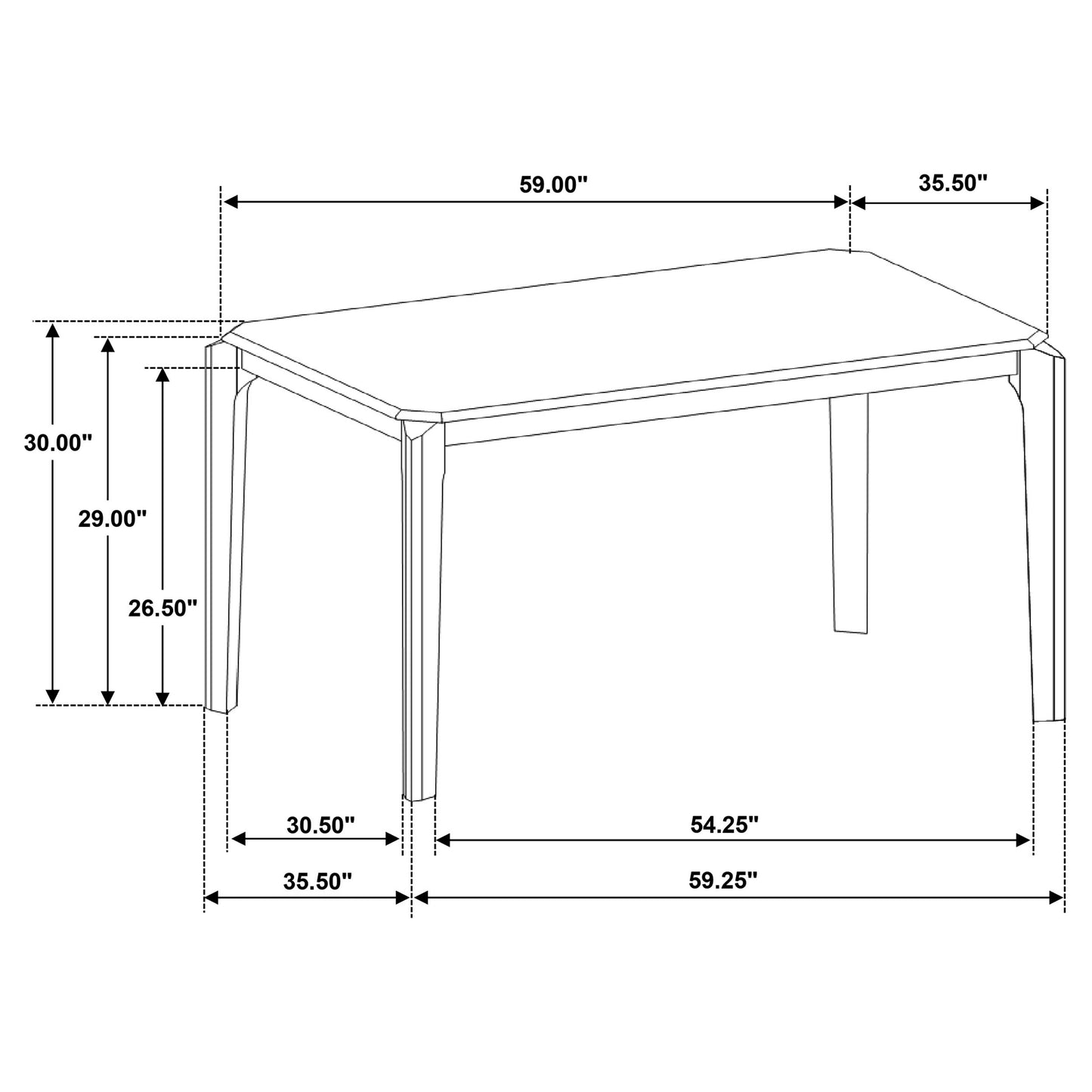 Almonte 7-piece 59-inch Rectangular Dining Set Dark Brown