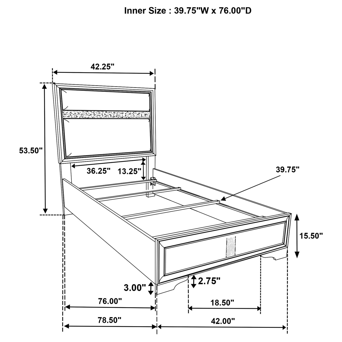 Miranda 5-piece Twin Bedroom Set White