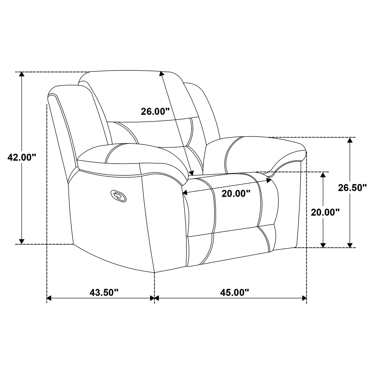 Gilson Chenille Upholstered Glider Recliner Chair Grey