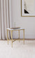 Baldwin Rectangular Marble Top Side Table White and Gold