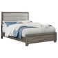 Wright 52-inch Upholstered Queen Bed Brown Oak