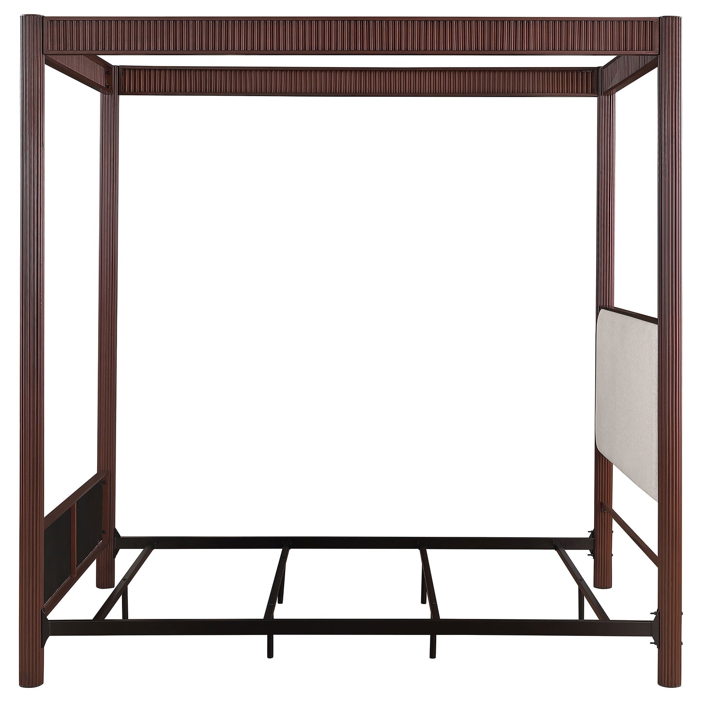 Zimmerlee 89-inch Metal Queen Canopy Bed Rust Brown