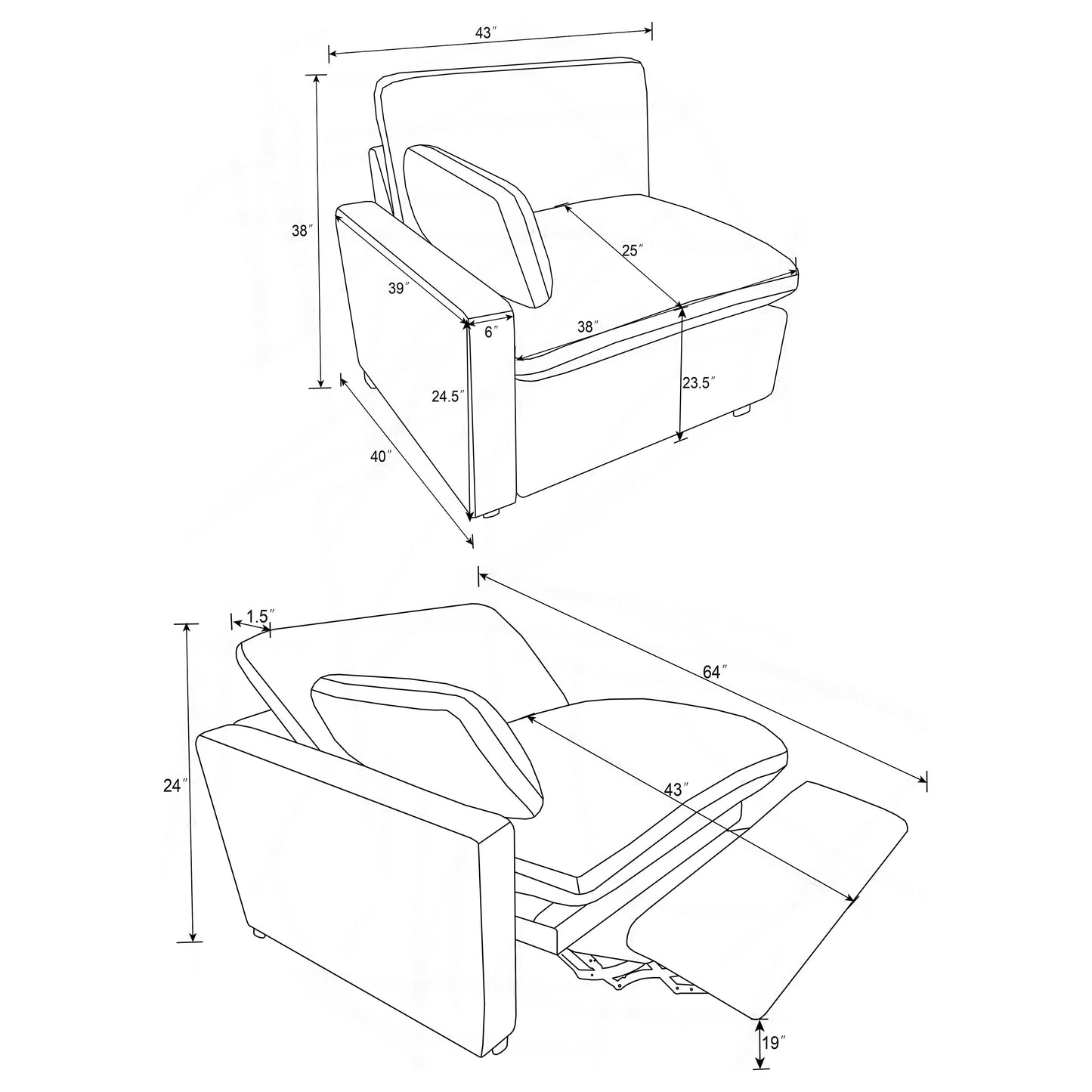 Collins Modular Power Loveseat Grey