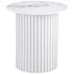 Rowena Round Sintered Stone End Table White Faux Marble