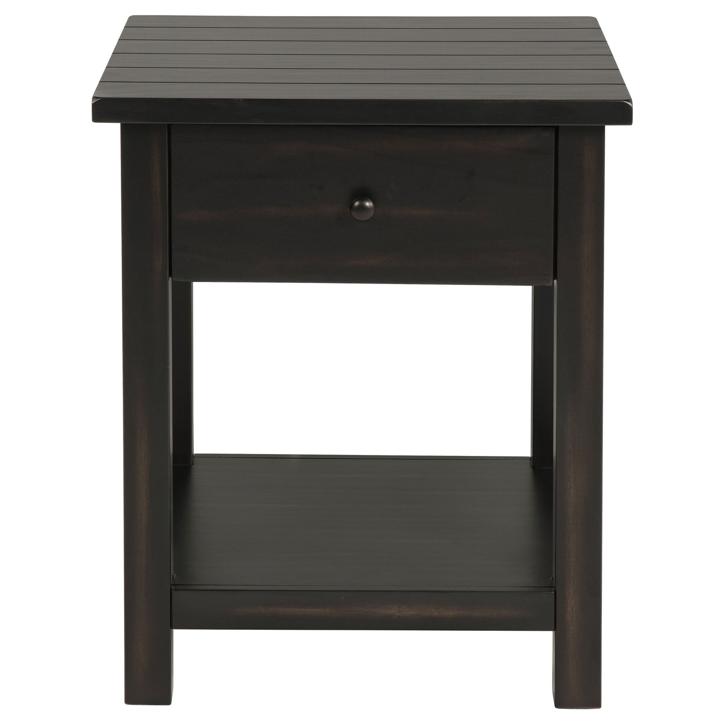 Payne 1-drawer Wood End Table with Shelf Distressed Java