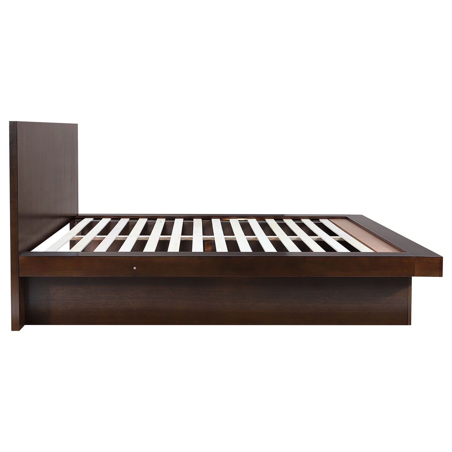 Jessica Wood Eastern King LED Panel Bed Cappuccino