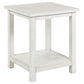 Payne Wood End Table with Shelf Distressed White