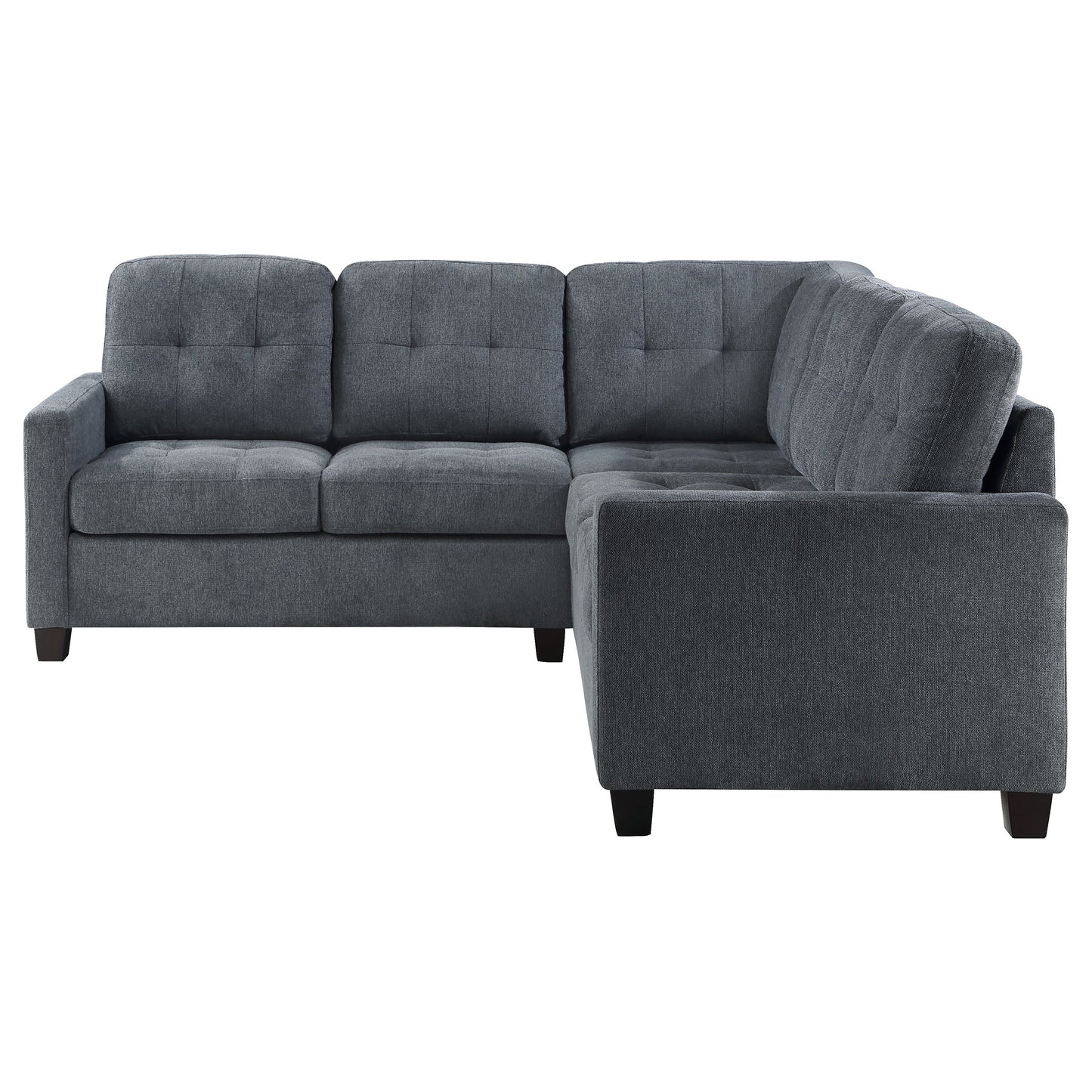 Georgina 3-piece Upholstered Sectional Sofa Steel Grey