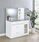 Flora 2-drawer Vanity Set with LED Mirror White High Gloss