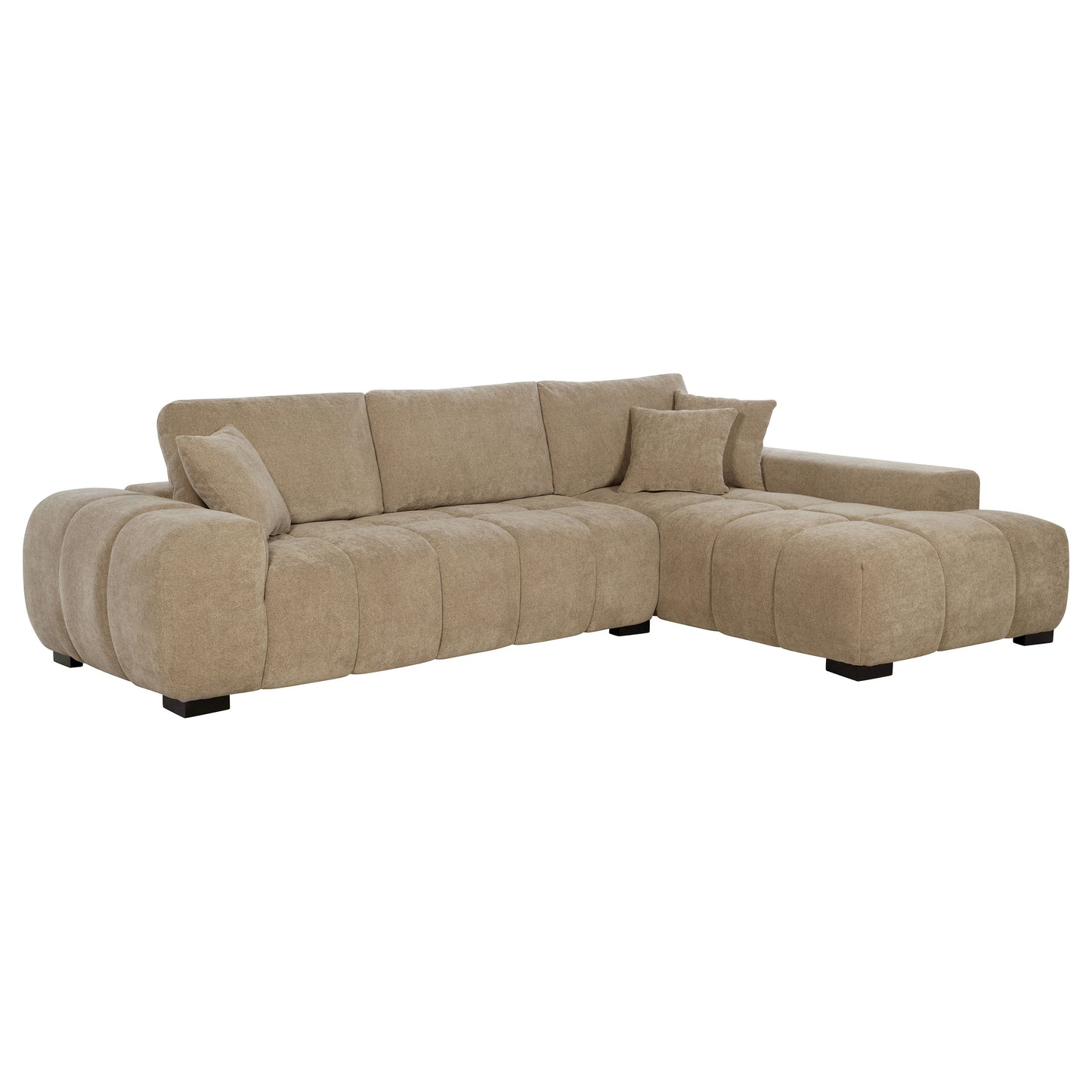 Octavia Upholstered Sectional Chaise Sofa Camel