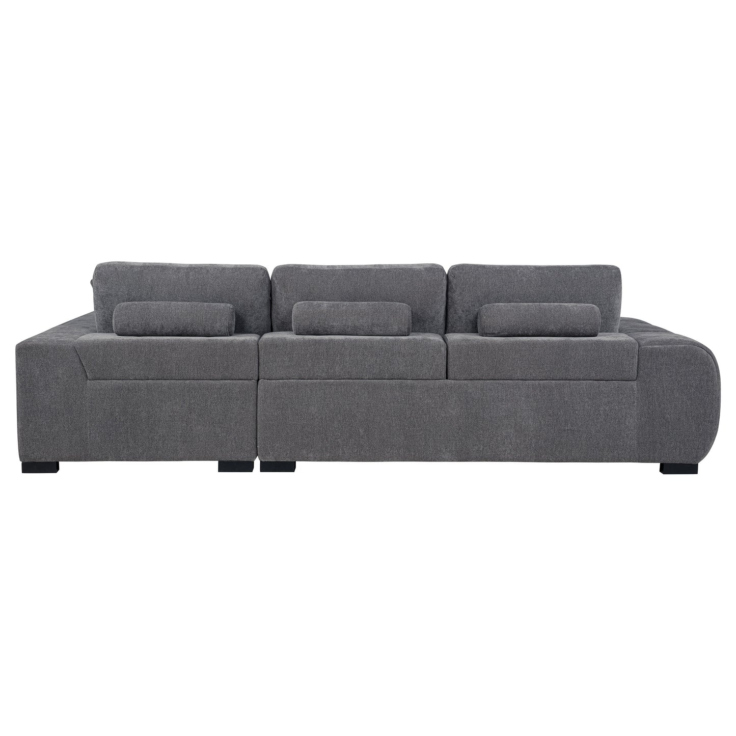 Octavia Upholstered Sectional Chaise Sofa Charcoal Grey