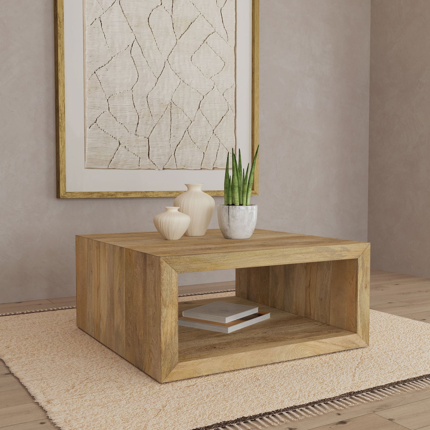 Benton Square Solid Mango Wood Coffee Table Natural