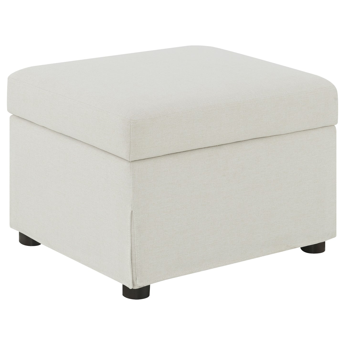 Winter Upholstered Hydraulic Lift Top Storage Ottoman Beige