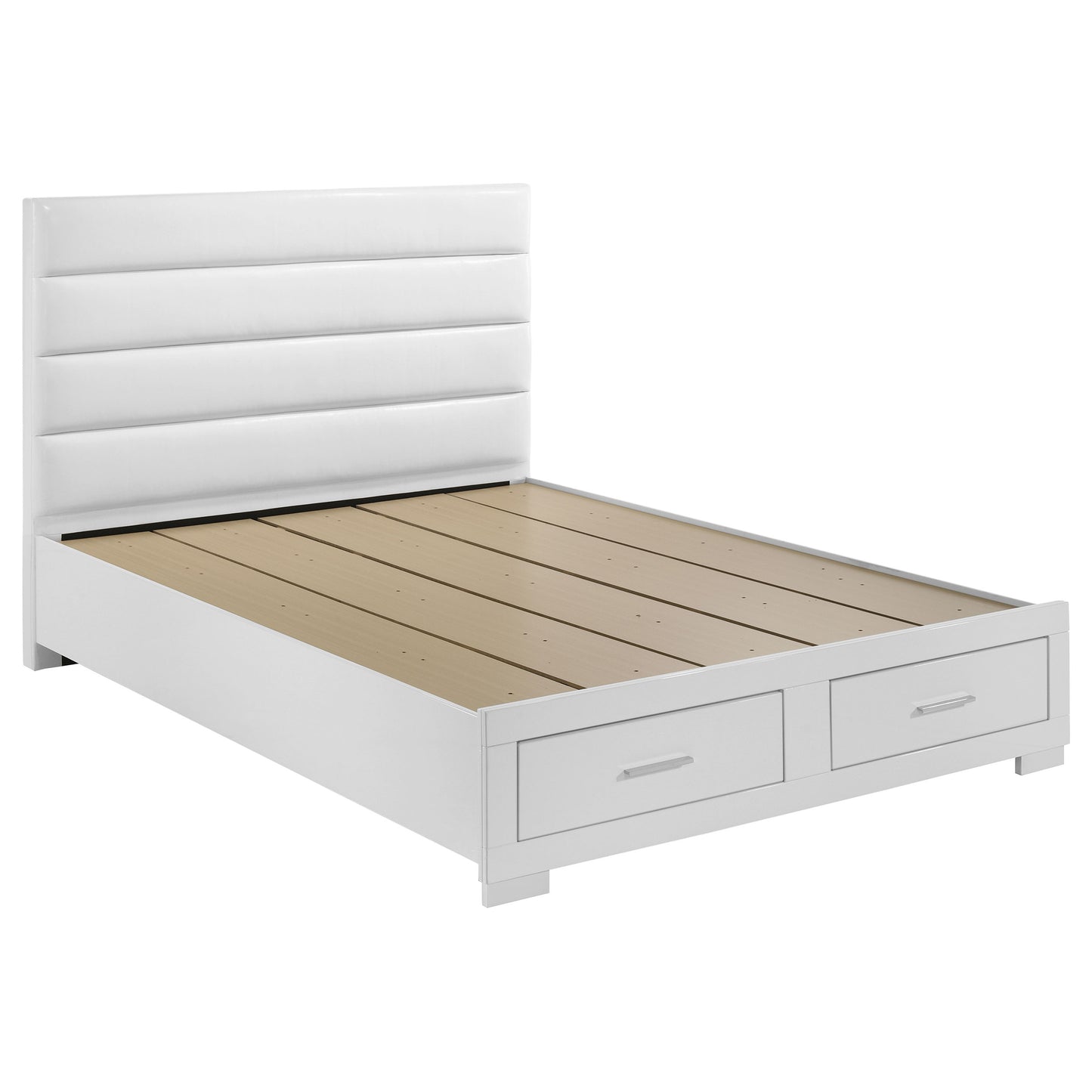 Felicity California King Storage Bed White High Gloss