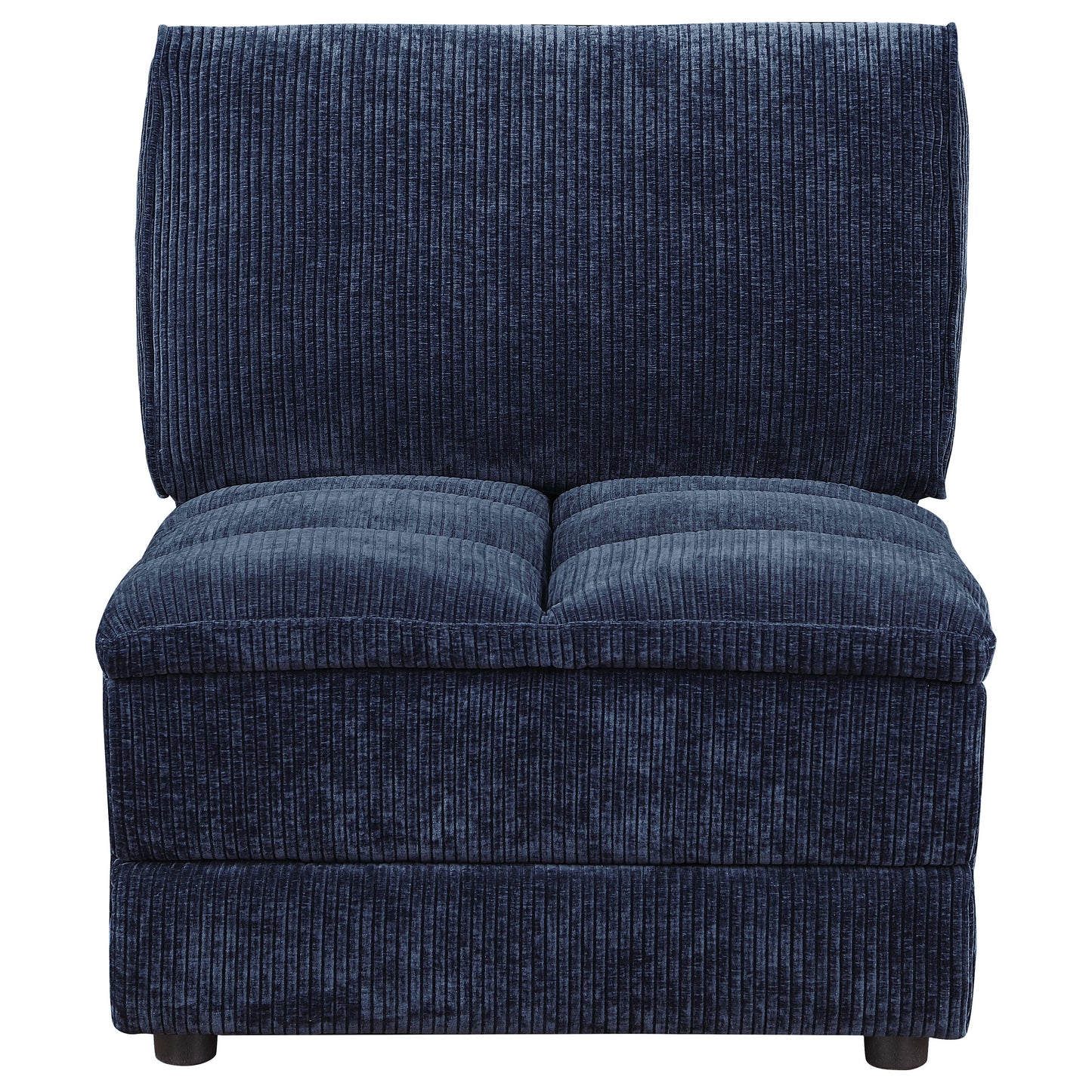 Atlantic Corduroy Upholstered Armless Chair Blue