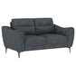 Nolan 2-piece Upholstered Sofa Set Charcoal