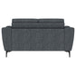 Nolan Upholstered Sloped Track Arm Loveseat Charcoal