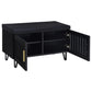 Brixton 2-door Padded Entryway Shoe Storage Bench Black