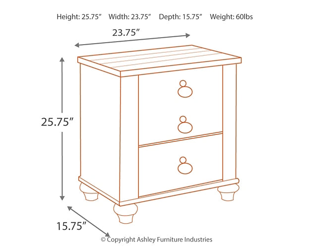 Willowton Twin Panel Bed with Nightstand