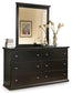 Maribel  Panel Bed With Mirrored Dresser