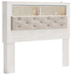 Altyra Queen Bookcase Headboard with Mirrored Dresser and 2 Nightstands