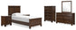 Danabrin Twin Panel Bed with Mirrored Dresser, Chest and 2 Nightstands