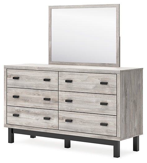 Vessalli Queen Panel Headboard with Mirrored Dresser and Chest