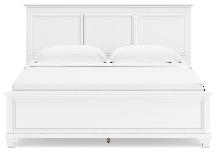 Fortman King Panel Bed with Mirrored Dresser and Chest