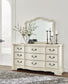 Arlendyne California King Upholstered Bed with Mirrored Dresser and Nightstand