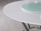 Abby Round 54-inch Lazy Susan Dining Table White High Gloss