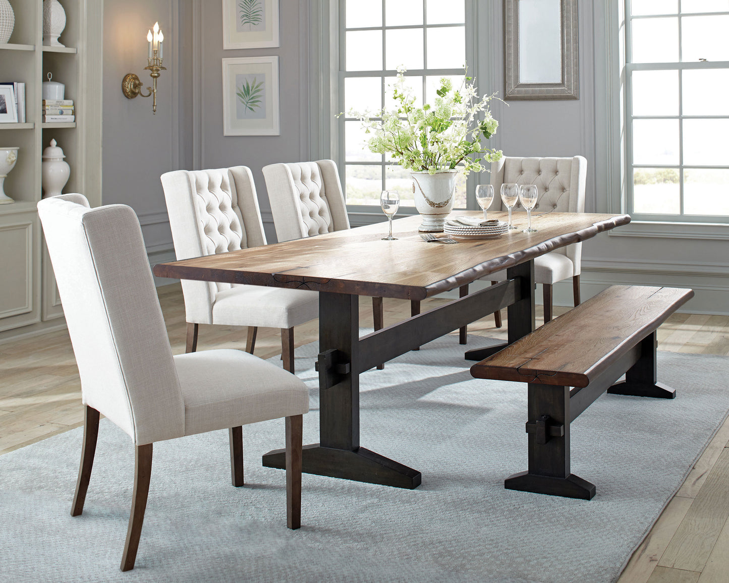 Bexley 90-inch Live Edge Dining Table Natural Honey