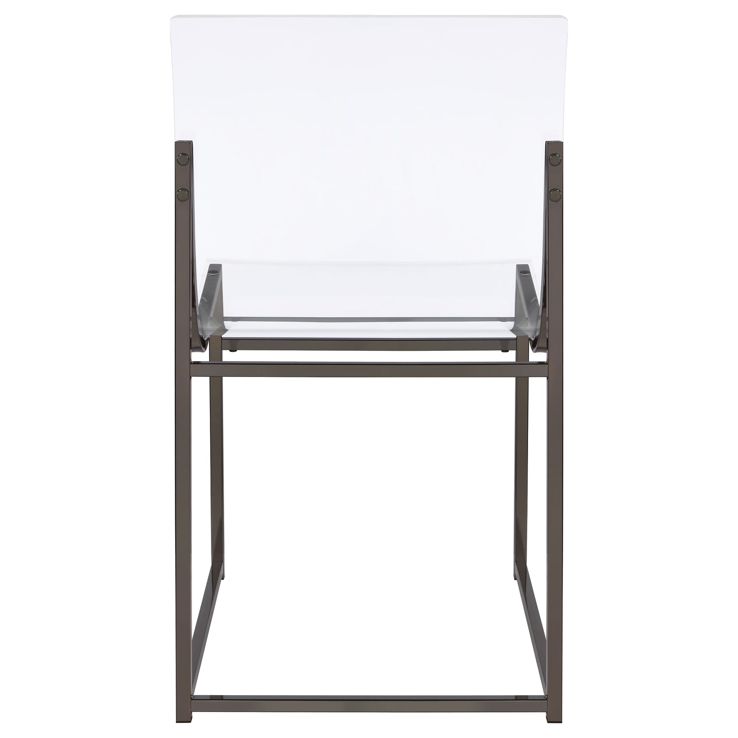 Adino Acrylic Dining Side Chair Black Nickel (Set of 2)