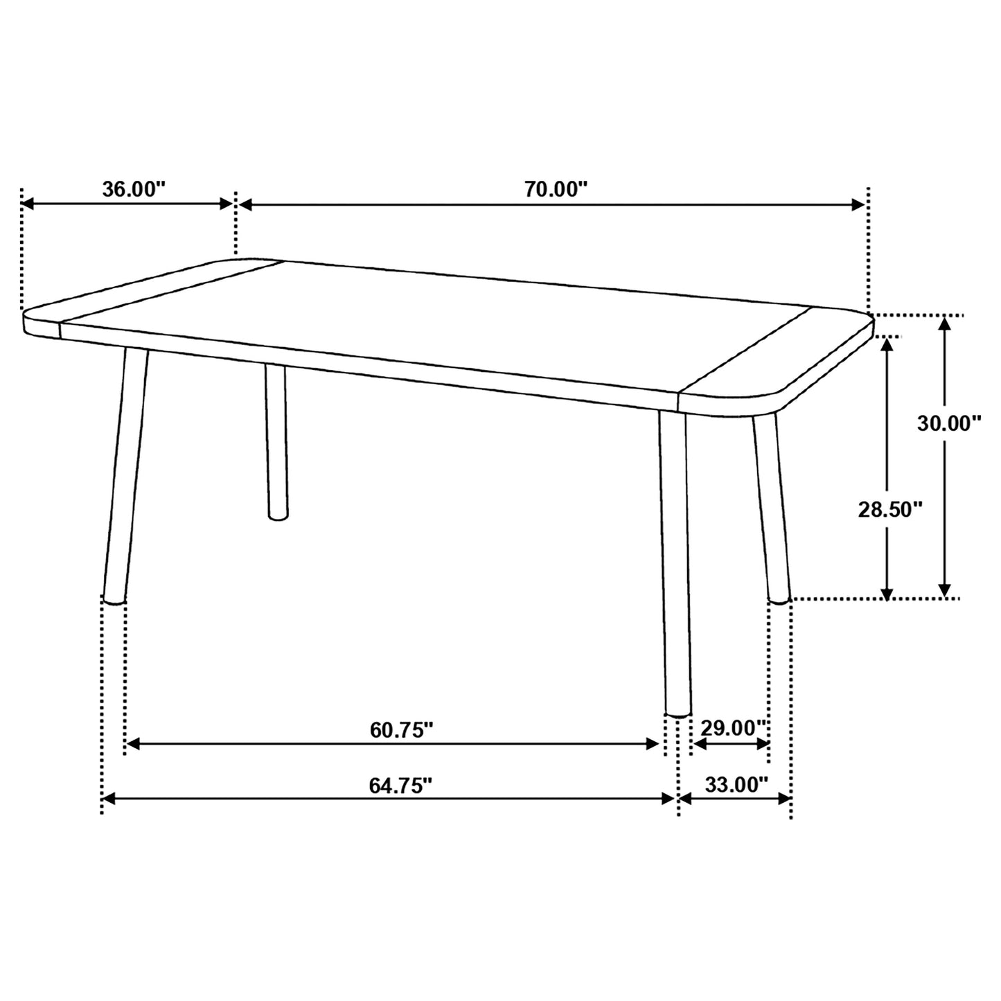 Maverick Rectangular Tapered Legs Dining Table Natural Mango and Black