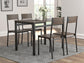 Lana 5-piece Rectangular Dining Set Dark Brown and Black