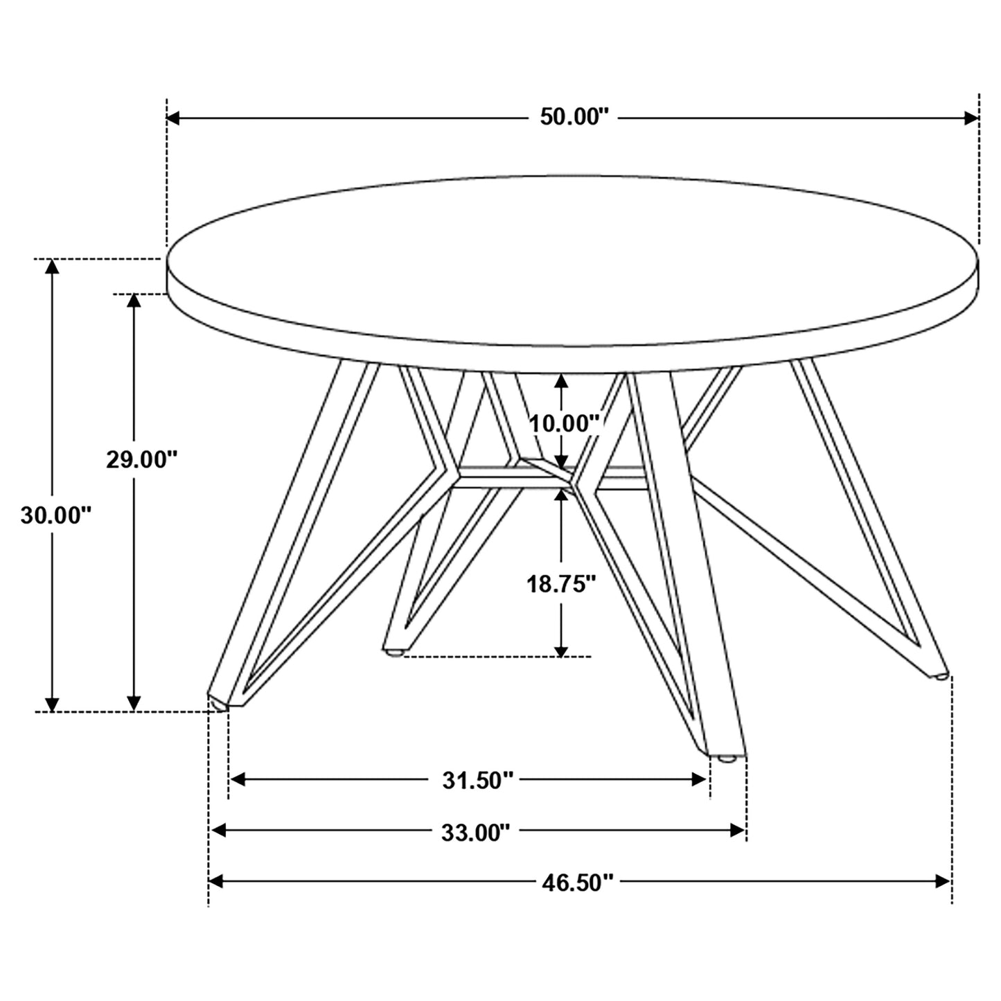 Neil Round 50-inch SmartTop Dining Table Gunmetal