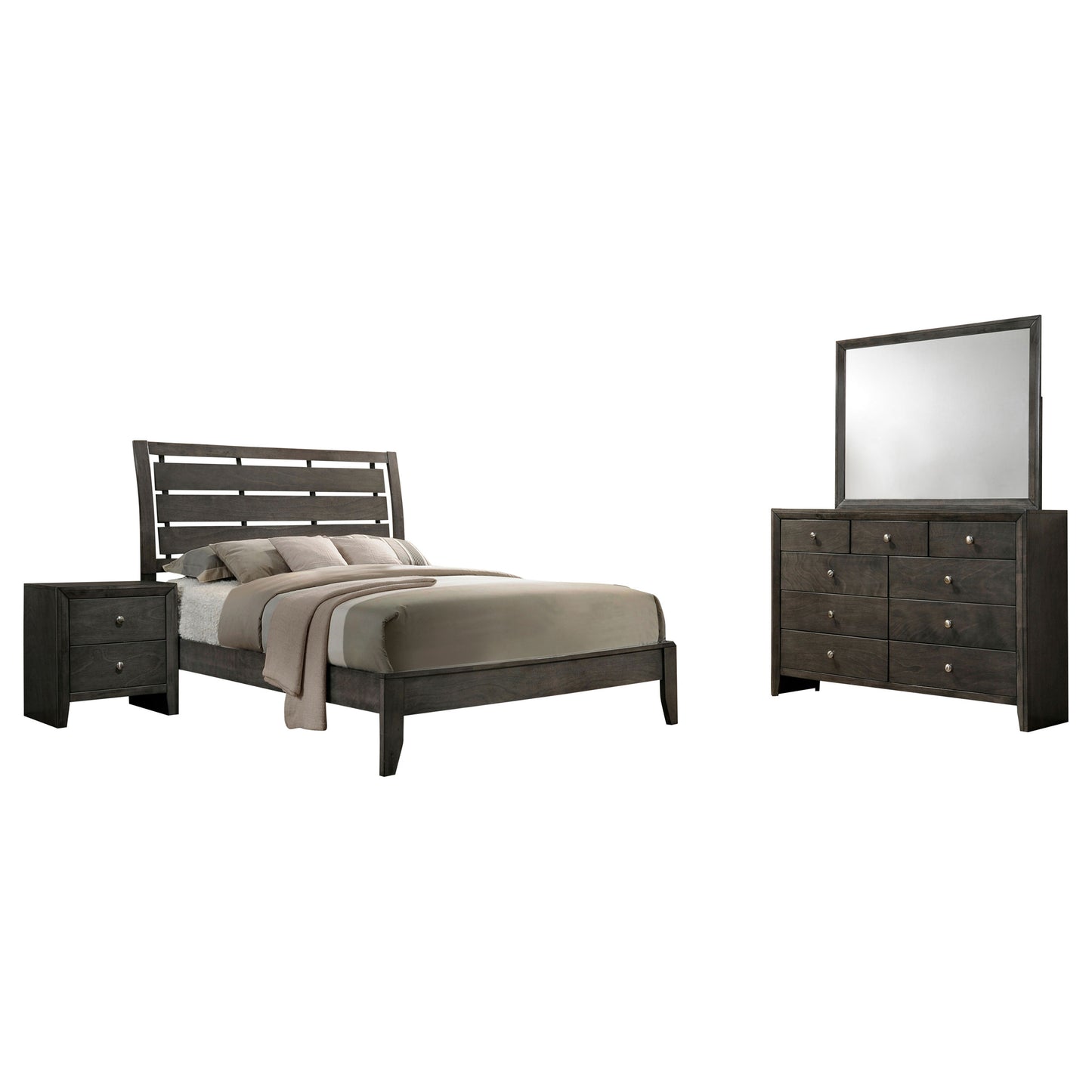 Serenity 4-piece Eastern King Bedroom Set Mod Grey