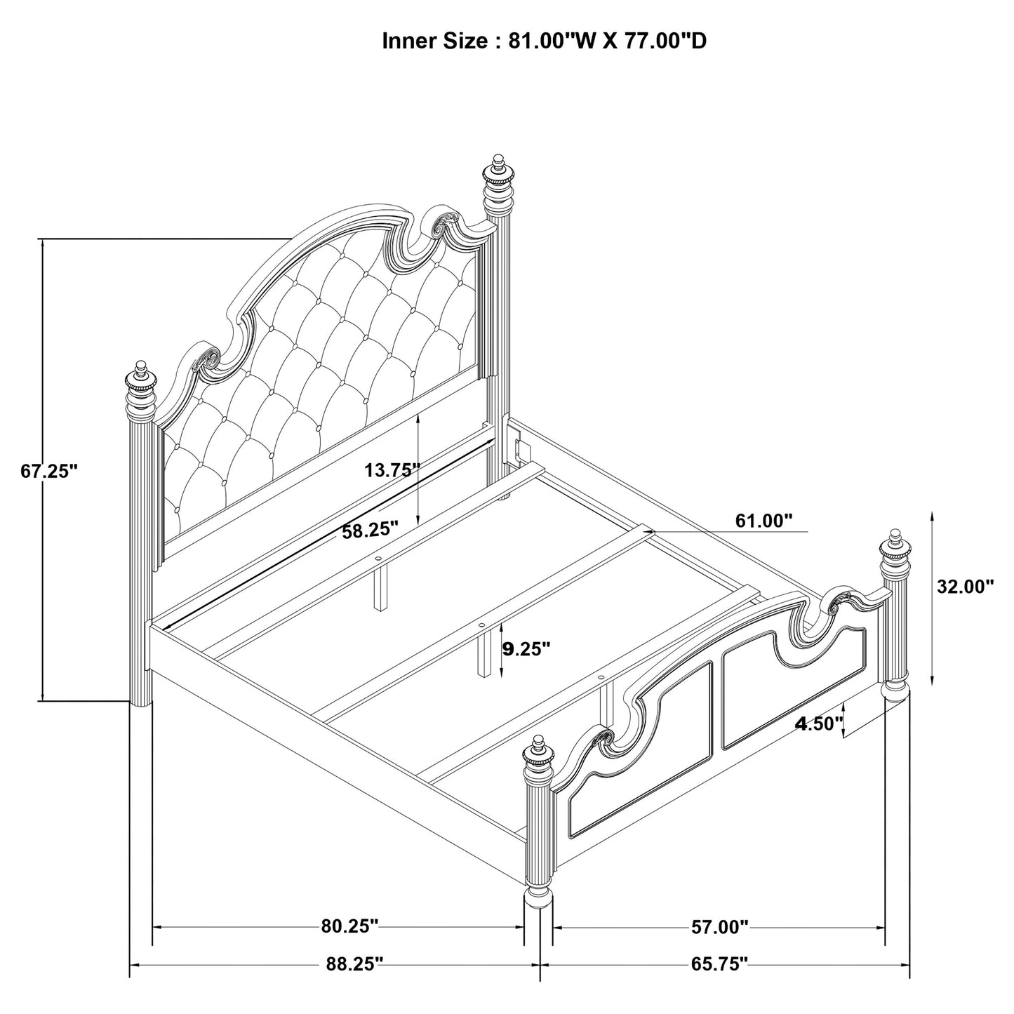 Celina 4-piece Queen Bedroom Set Black