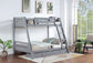 Trisha 2-drawer Wood Twin Over Full Bunk Bed Grey