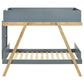 Frankie Wood Twin Over Twin Bunk Bed Blue and Natural