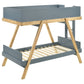 Frankie Wood Twin Over Twin Bunk Bed Blue and Natural