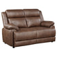 Ellington 3-piece Upholstered Padded Arm Sofa Set Dark Brown