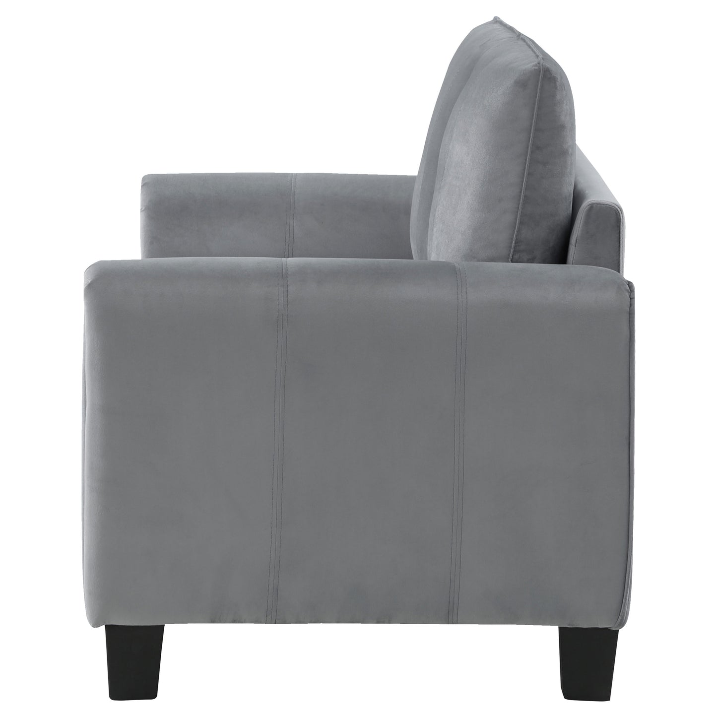 Davis Upholstered Rolled Arm Loveseat Grey