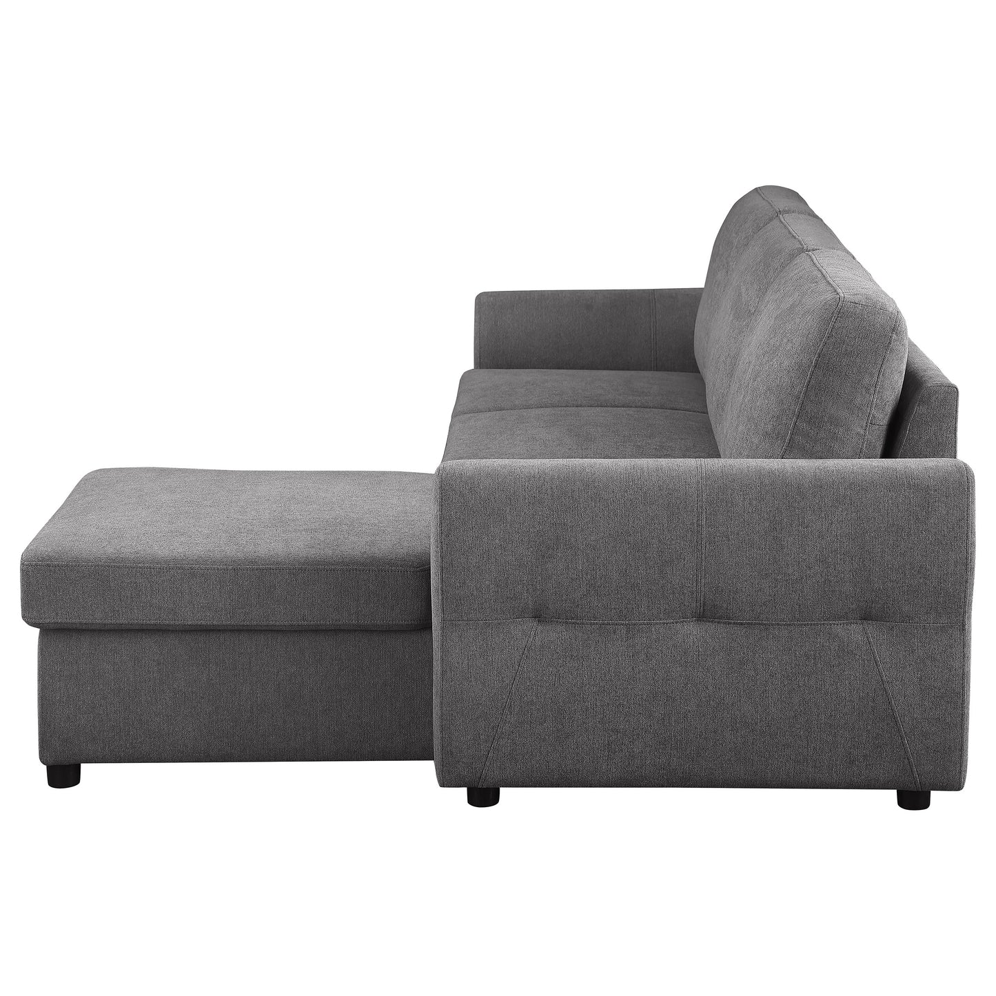 Samantha Upholstered Storage Sleeper Sectional Sofa Grey