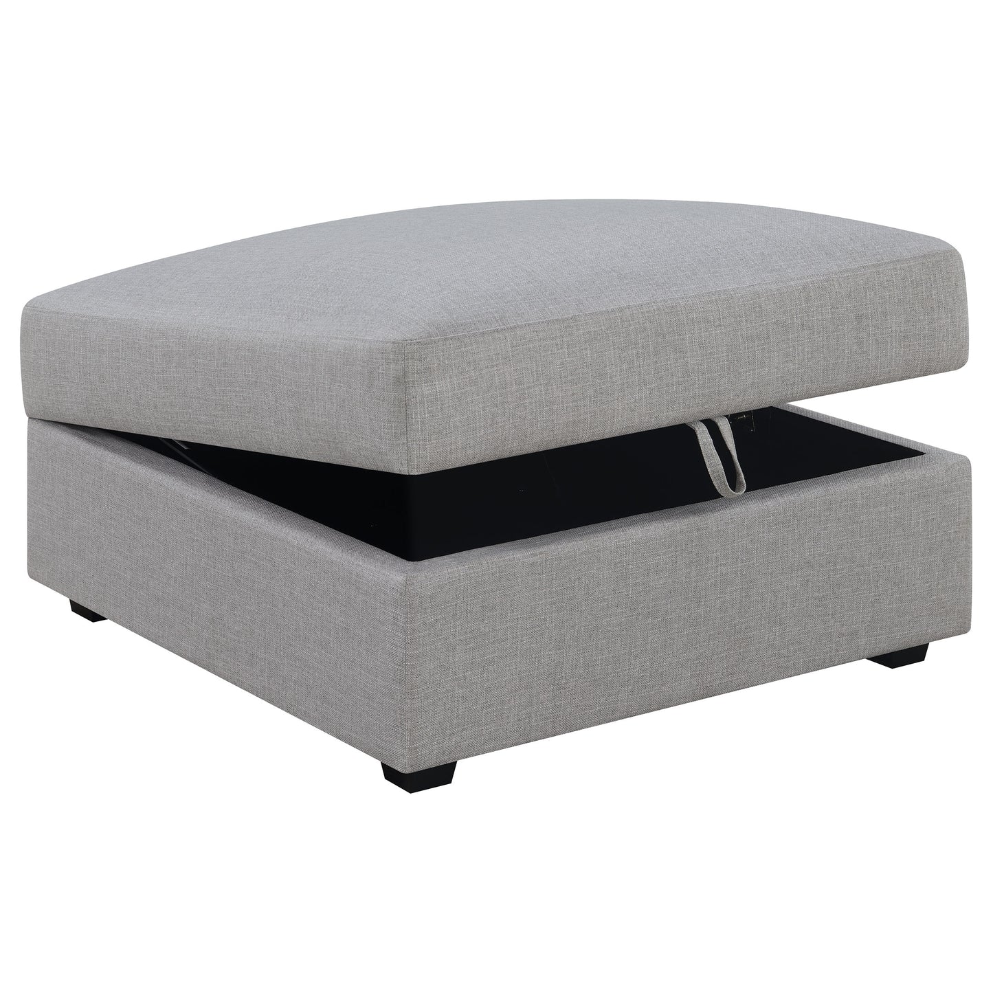 Cambria Square Upholstered Storage Ottoman Grey