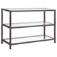 Trini 2-shelf Glass Top Entryway Console Table Black Nickel