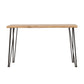 Zander Solid Wood Top Console Table Natural and Matte Black